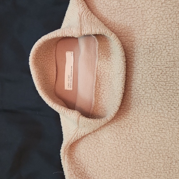 Oak + Fort tan coloured cropped teddy sweater - Picture 4 of 6